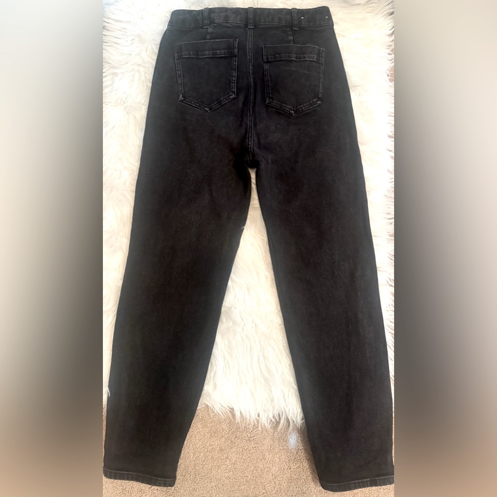 Boden Denim Barrel Leg High Rise Relaxed Ankle Jeans Washed Black Size 2R - Picture 5 of 10